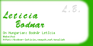leticia bodnar business card